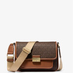 Michael Kors Bradshaw Medium Signature Logo Messenger Bag (Brown)