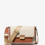 Michael Kors Bradshaw Medium Signature Logo Messenger Bag (Brown)