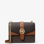 Michael Kors Greenwich Small Color-Block Signature Logo Crossbody Bag (Brown)