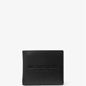 Michael Kors Cooper Pebbled Leather Billfold Wallet With Coin Pouch (Black)