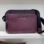 Michael Kors Cooper Pebbled Leather Utility Crossbody Bag (Oxblood)