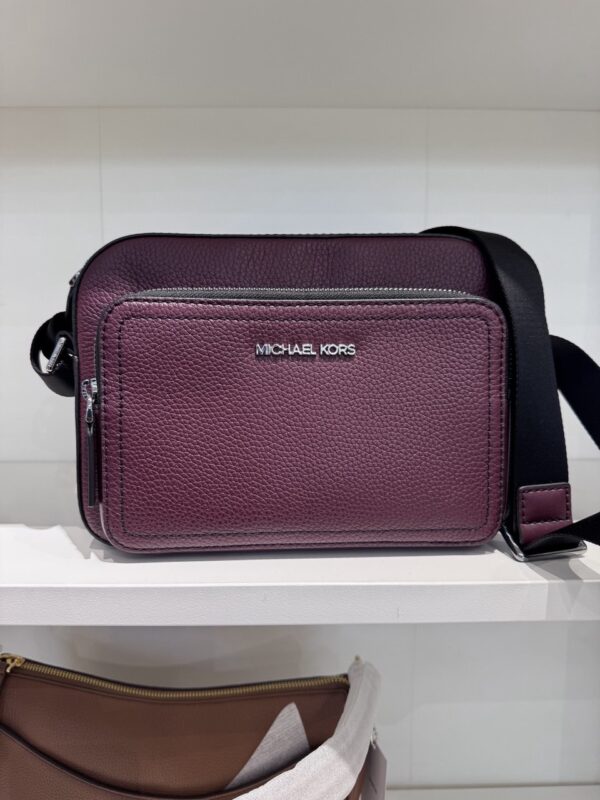 Michael Kors Cooper Pebbled Leather Utility Crossbody Bag (Oxblood)