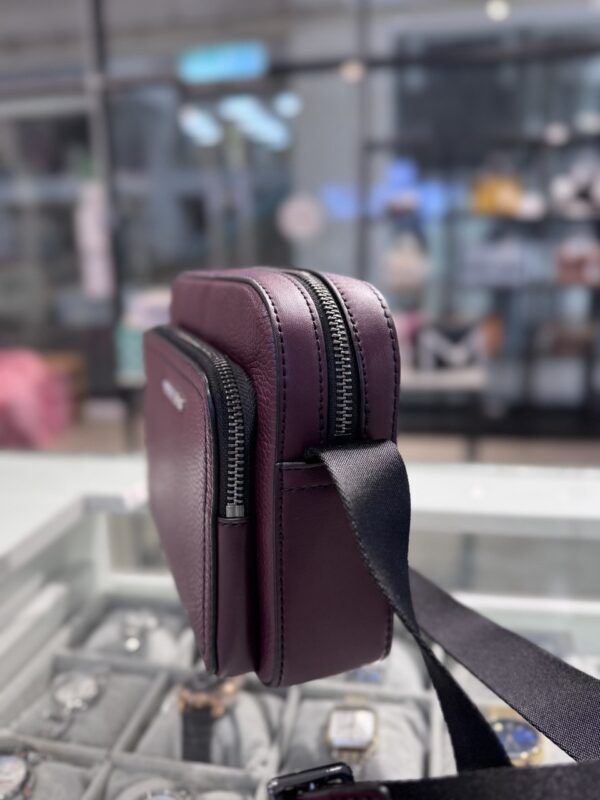Michael Kors Cooper Pebbled Leather Utility Crossbody Bag (Oxblood) - Image 2