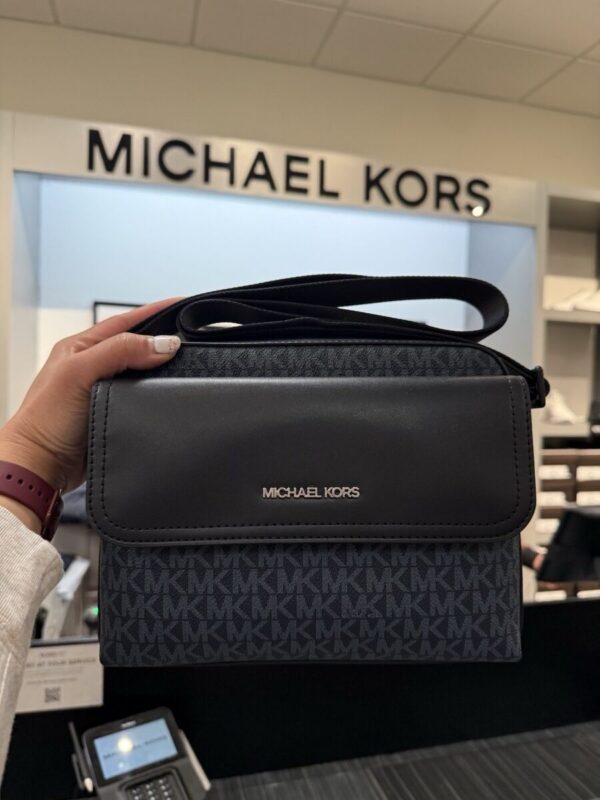 Michael Kors Cooper Medium Signature Logo Camera Bag (Admiral Blue)