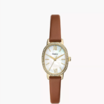 Fossil Penny Three-Hand Medium Brown Leather Watch (BQ3973)