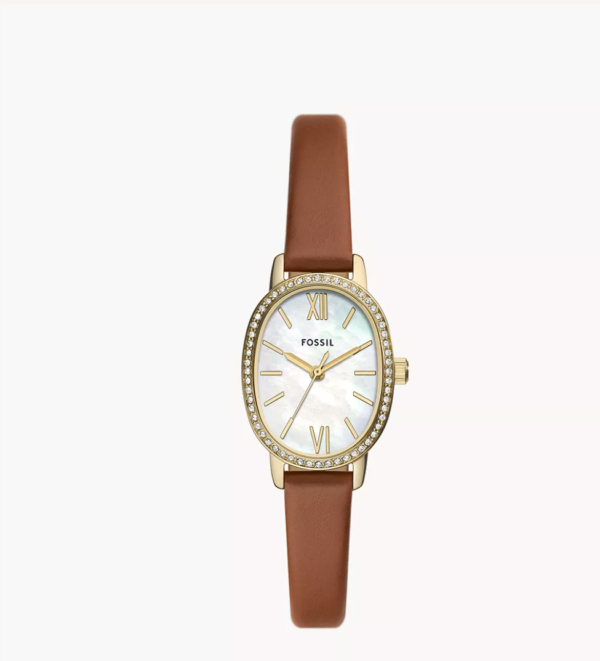 Fossil Penny Three-Hand Medium Brown Leather Watch (BQ3973)