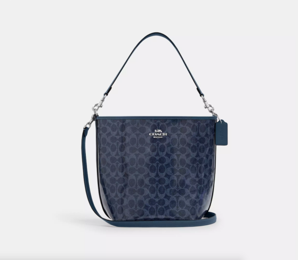 Coach City Large Bucket Bag In Signature Canvas (Dark Denim)