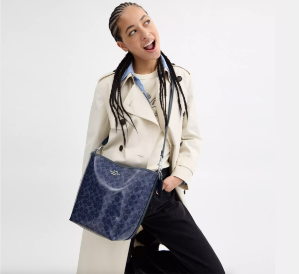 Coach City Large Bucket Bag In Signature Canvas (Dark Denim) - Image 4
