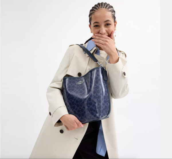 Coach City Large Bucket Bag In Signature Canvas (Dark Denim) - Image 3