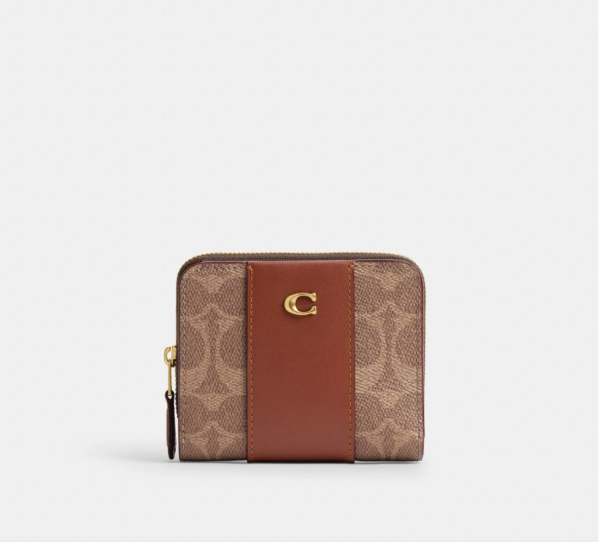 Coach Billfold Wallet In Colorblock Signature Canvas (Tan) Boutique Collection