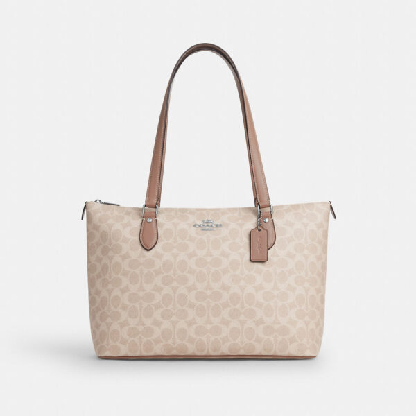 Coach Gallery Tote Bag In Signature Canvas (Sand Taupe)