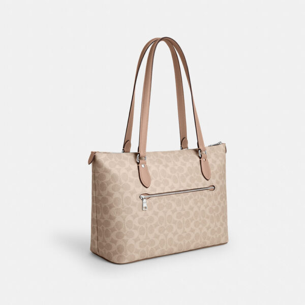 Coach Gallery Tote Bag In Signature Canvas (Sand Taupe) - Image 4