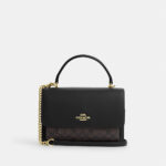 Coach Klare Top Handle Bag In Signature Canvas (Walnut Black)