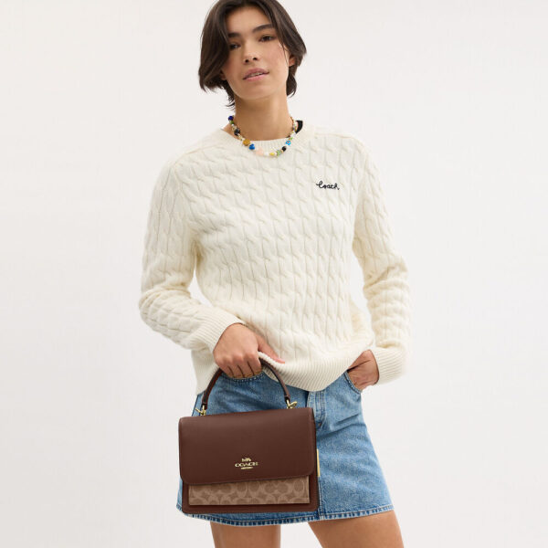 [Pre Order]-Coach Klare Top Handle Bag In Signature Canvas (Tan Brown) - Image 4