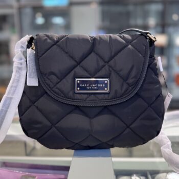 Marc Jacobs Preppy Quilted Nylon Large Messenger Bag (Black)