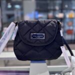 Marc Jacobs Preppy Quilted Nylon Mini Messenger Bag (Black)