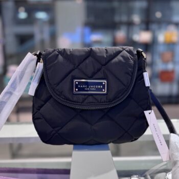 Marc Jacobs Preppy Quilted Nylon Mini Messenger Bag (Black)