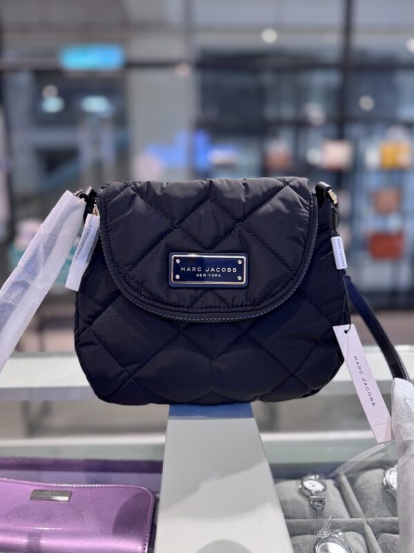Marc Jacobs Preppy Quilted Nylon Mini Messenger Bag (Black)