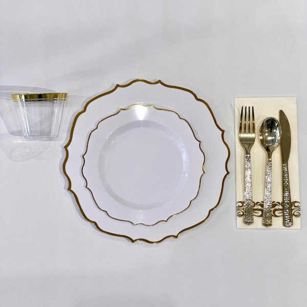 Eppibox X Sarah Shaber Premium 175 pcs Disposable Tableware Set (Gold) - EARLY BIRD