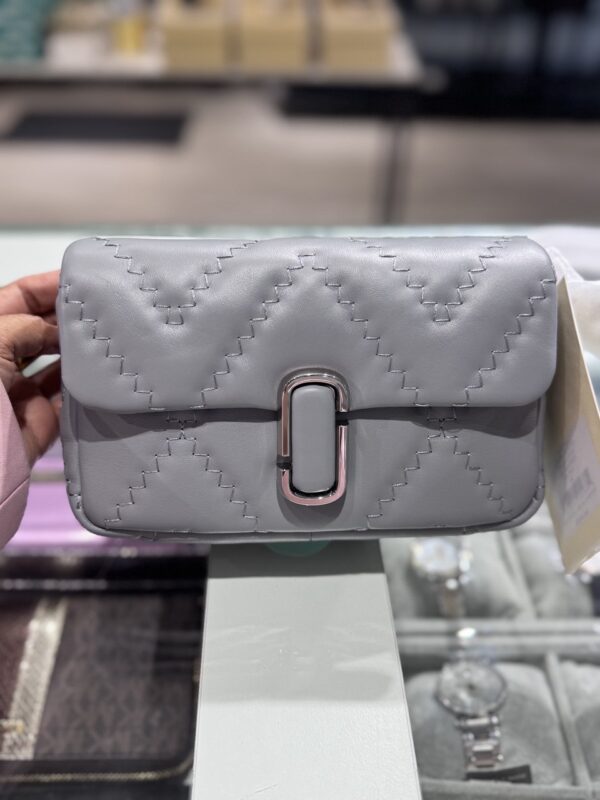 Marc Jacobs The Quilted Leather J Marc Mini Shoulder Bag (Rock Grey) - Boutique Collection