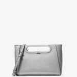 Michael Kors Chelsea Large Saffiano Leather Convertible Crossbody Bag (Silver) - Boutique Collection