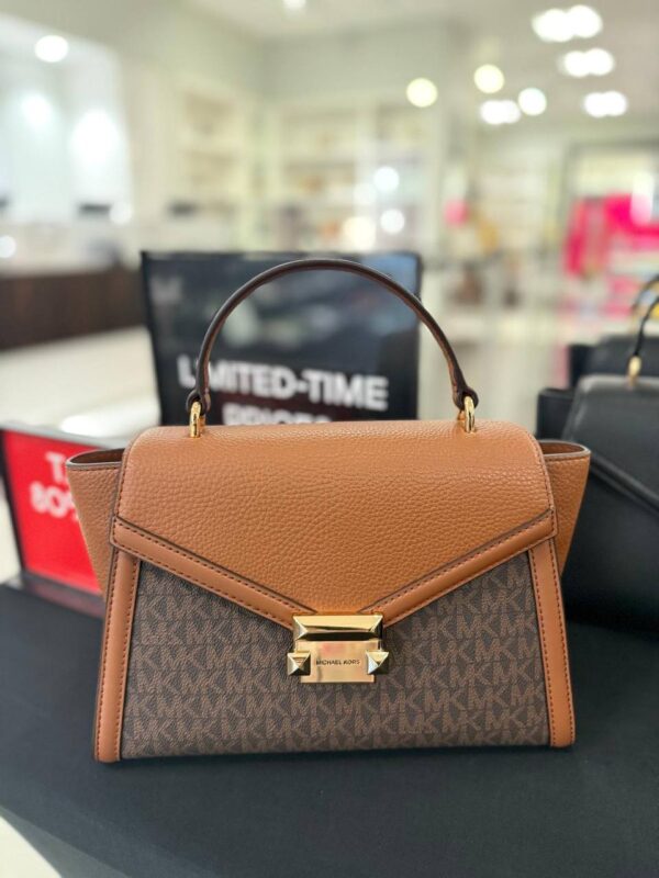 Michael Kors Whitney Medium Flap Top Handle Satchel (Brown)
