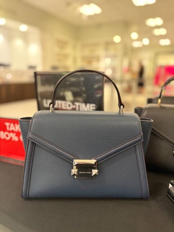Michael Kors Whitney Medium Flap Top Handle Satchel (Navy)