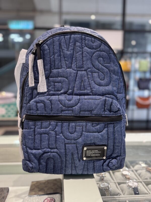 Marc by Marc Jacobs Jumbled Logo Backpack (Azure Blue)