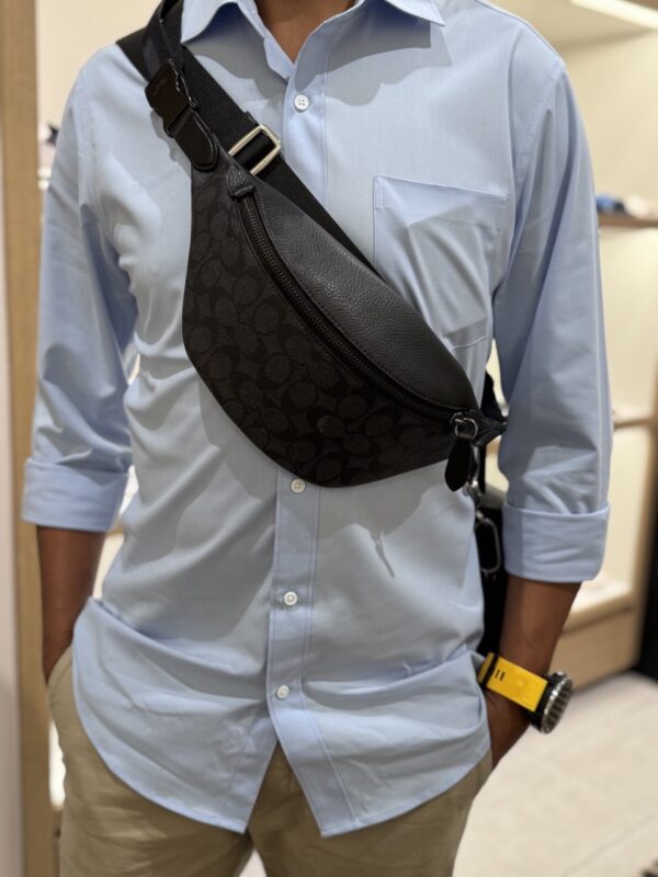 Coach Charter Belt Bag 7 In Signature Canvas (Charcoal)- Boutique Collection - Image 3