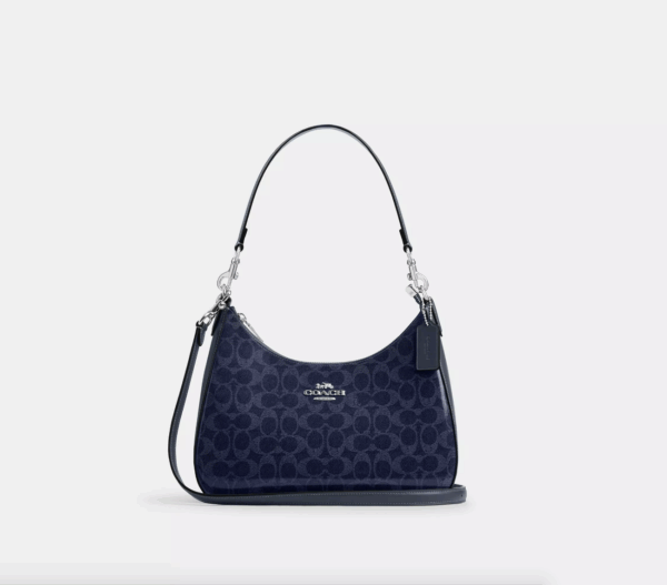 [Pre Order]-Coach Teri Hobo Bag In Signature Canvas (Dark Denim)
