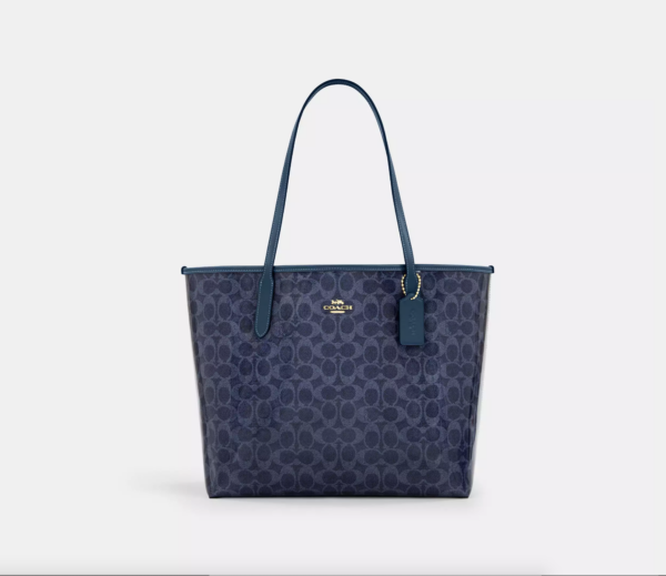 [Pre Order]- Coach City Tote Bag In Signature Canvas (Dark Denim)