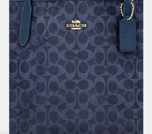 [Pre Order]- Coach City Tote Bag In Signature Canvas (Dark Denim) - Image 7