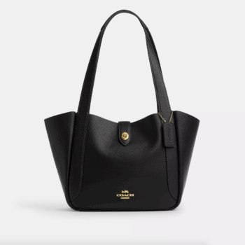 Coach Hadley Turnlock Tote Bag in Double face leather (Black)