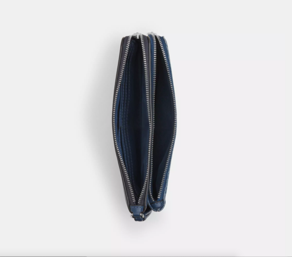 [Pre Order]- Coach Double Zip Wallet Wristlet (Indigo) - Image 4