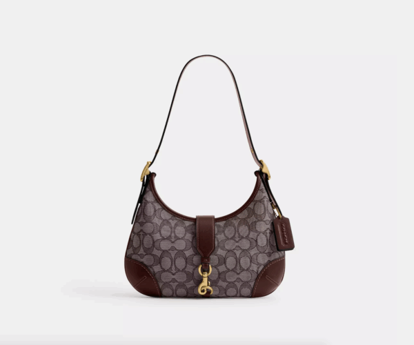 [Pre Order]- Coach Hamptons Hobo Bag In Signature Jacquard (Oak Maple) Boutique Collection