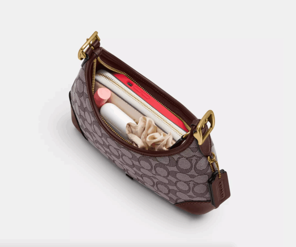 [Pre Order]- Coach Hamptons Hobo Bag In Signature Jacquard (Oak Maple) Boutique Collection - Image 5