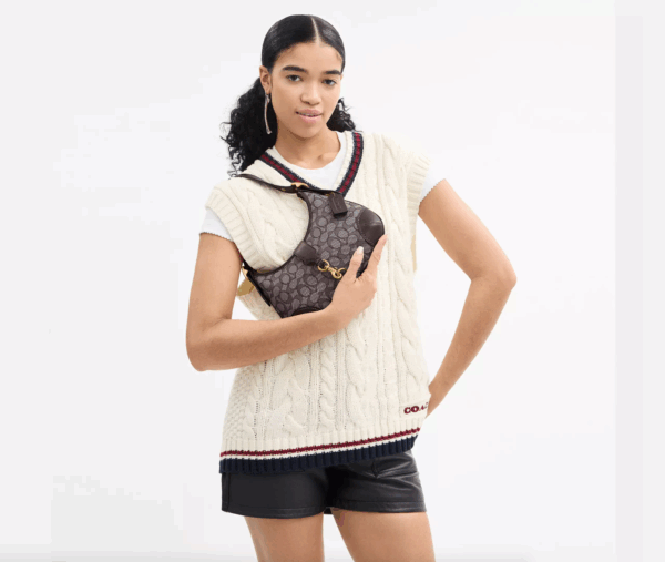 [Pre Order]- Coach Hamptons Hobo Bag In Signature Jacquard (Oak Maple) Boutique Collection - Image 3