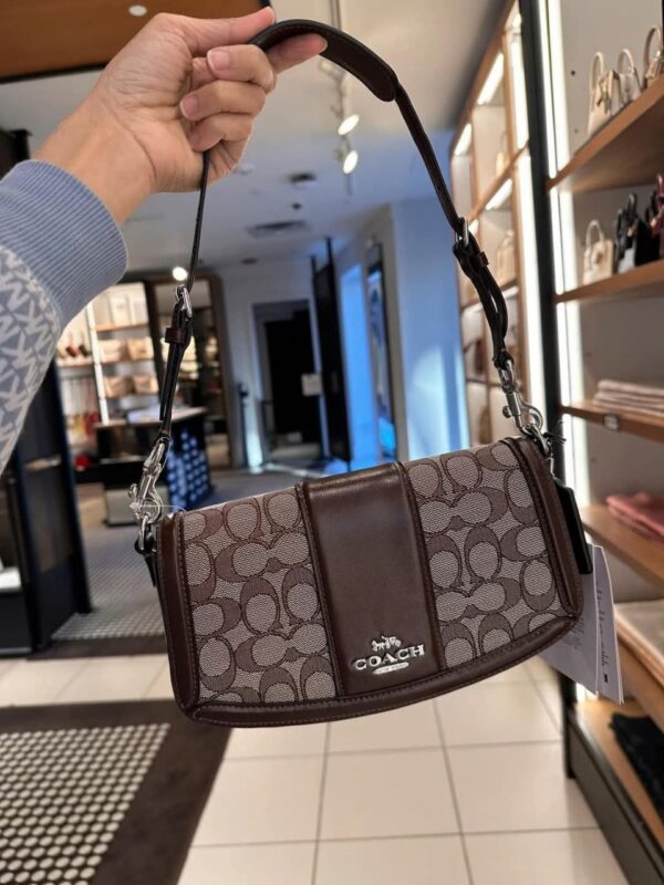 [Pre Order]- Coach Andrea Shoulder Bag In Signature Jacquard (Maple) - Image 5