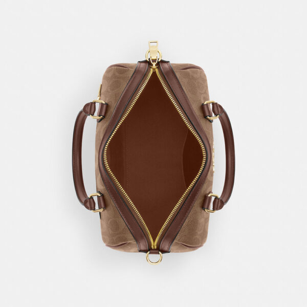 [Pre Order]- Coach Rowan Satchel Bag In Signature Canvas (Tan Brown) - Image 3