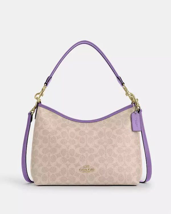 [Pre Order]- Coach Laurel Shoulder Bag In Signature Canvas (Lilac)