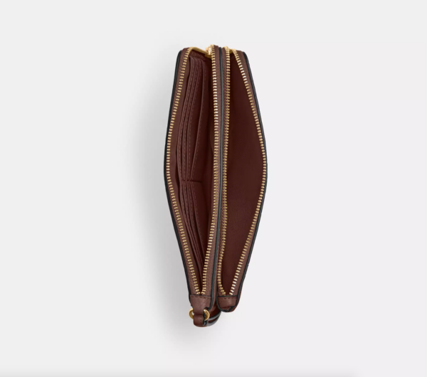 [Pre Order]- Coach Double Zip Wallet Wristlet (Tan Brown) - Image 4