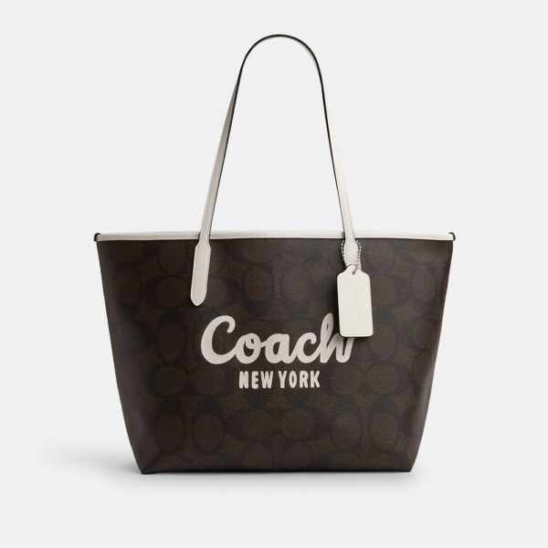 [Pre Order]- Coach City Tote Bag With Coach Graphic (Walnut)