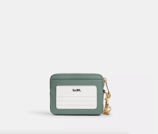 [Pre Order]- Coach Zip Card Case With Quilting(Sage) - Image 2