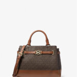 Michael Kors Reed Small Signature Logo Satchel (Brown)