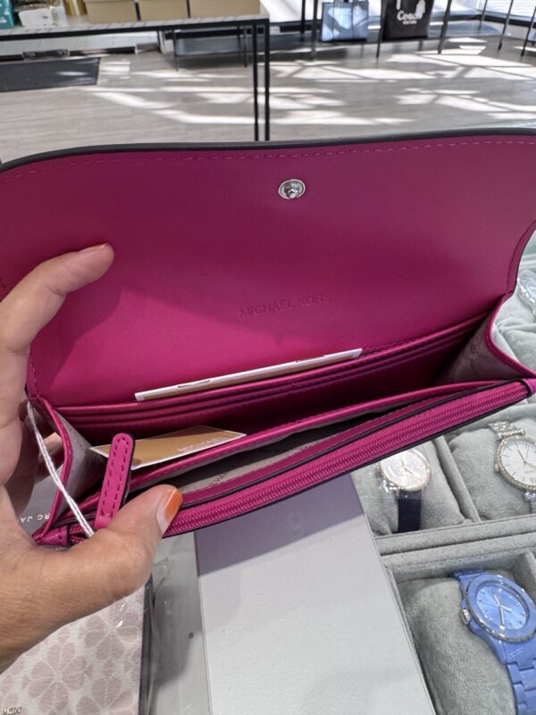 Michael Kors Hamilton Large Leather Continental Wallet (Dragonfruit) - Image 2