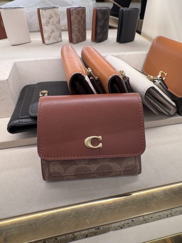 Coach Wyn Small Wallet In Colorblock Signature Canvas (Tan) Boutique Collection - Image 3