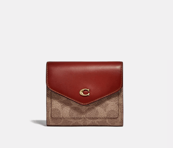 Coach Wyn Small Wallet In Colorblock Signature Canvas (Tan) Boutique Collection