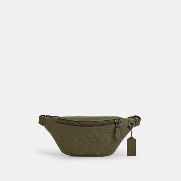 [Pre Order]-Coach Warren Mini Belt Bag In Signature Leather (Olive)