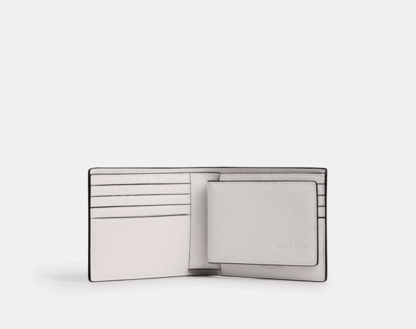 [Pre Order]-Coach 3 In 1 Wallet With Varsity Motif (Chalk) - Image 3