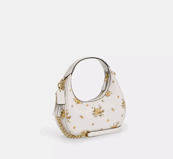 [Pre Order]-Coach Carmen Mini Crossbody Bag With Floral Print (Chalk Multi) - Image 5